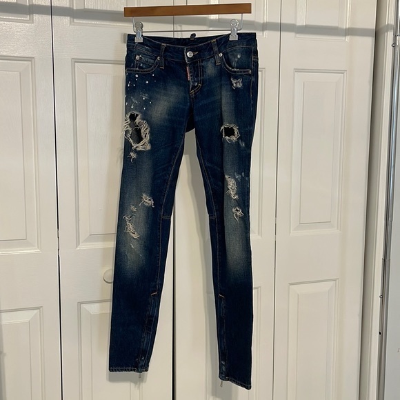 DSQUARED Jeans Dsquared Jeans Button Fly Paint Splatter Ripped With